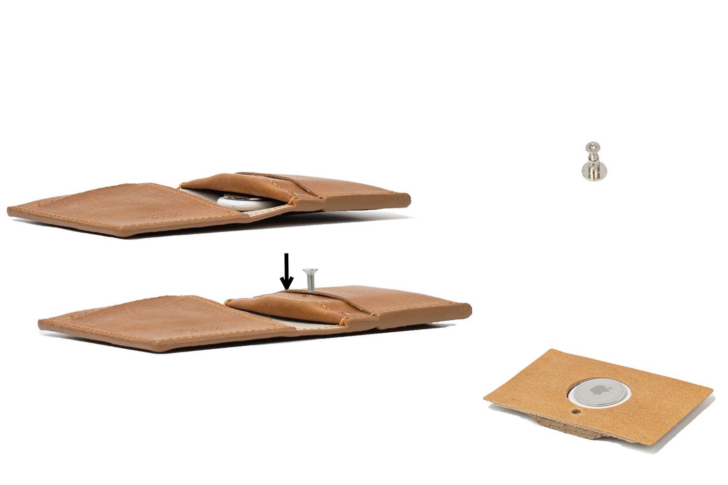 airtag card wallet with hidden airtag pocket