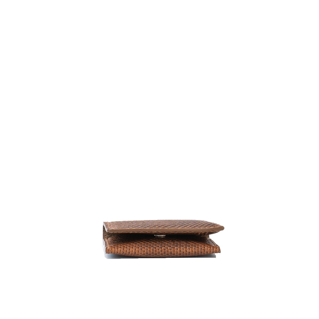 luxury AirTag wallet cardholder made from premium Snake print leather in brown color