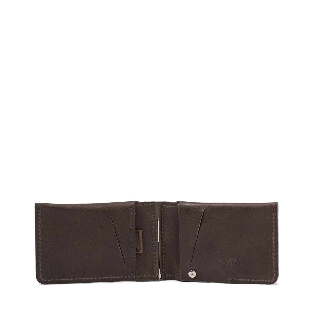 airtag wallet with money clip in gray leather color