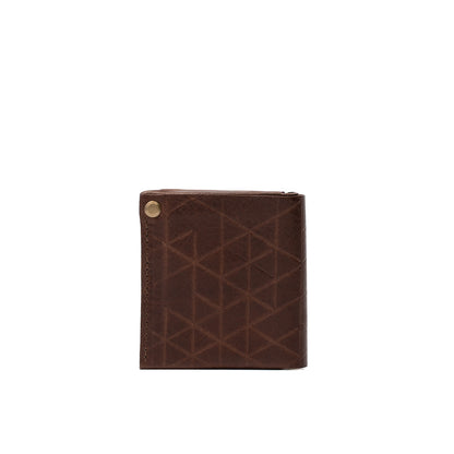 Geometric Goods Dark Brown Mahogany Leather AirTag Wallet 2.0 – Hidden Slot, Italian Leather, Vectors Design