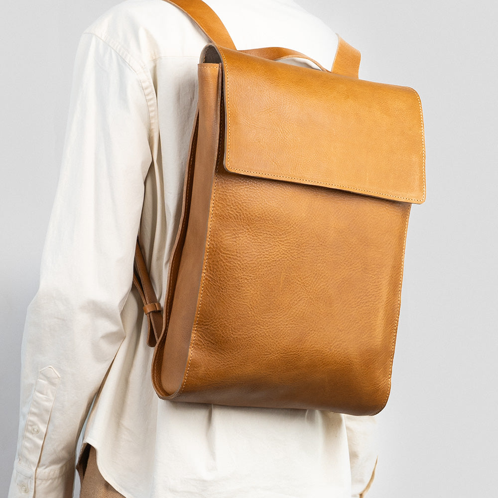 Camel leather laptop bag on sale