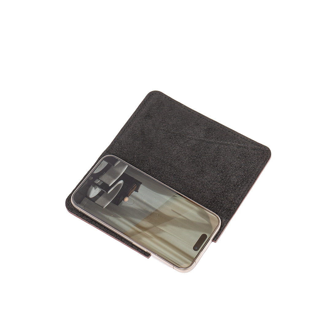 leather folio case for iPhone 16 series - unfolded view