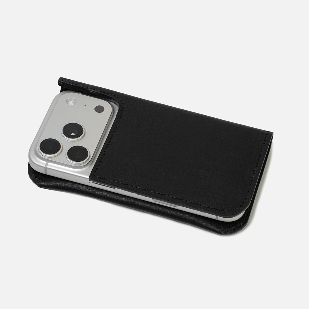 iPhone 17 Series in Classic 5.0 leather folio — compatible with naked iPhone; protective leather frame, suede-lined interior, MagSafe-ready design
