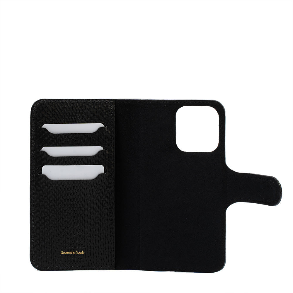iPhone 15 series Leather MagSafe Folio Case with grip - Geometric Goods