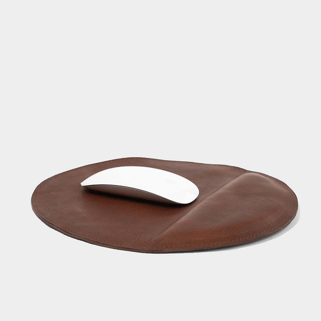 Leather Apple mouse pad designed for Magic Mouse, enhances productivity with a minimalist design