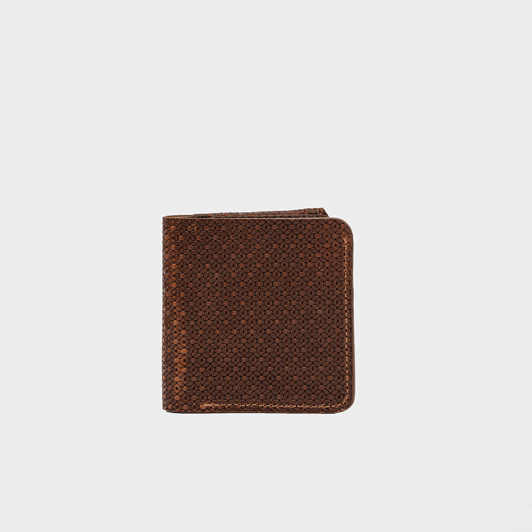 luxury AirTag Wallet bi-fold type made from Italian leather with unique texture