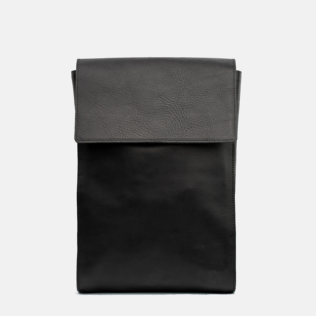 black leather backpack men minimal Geometric Goods - Leather laptop backpack