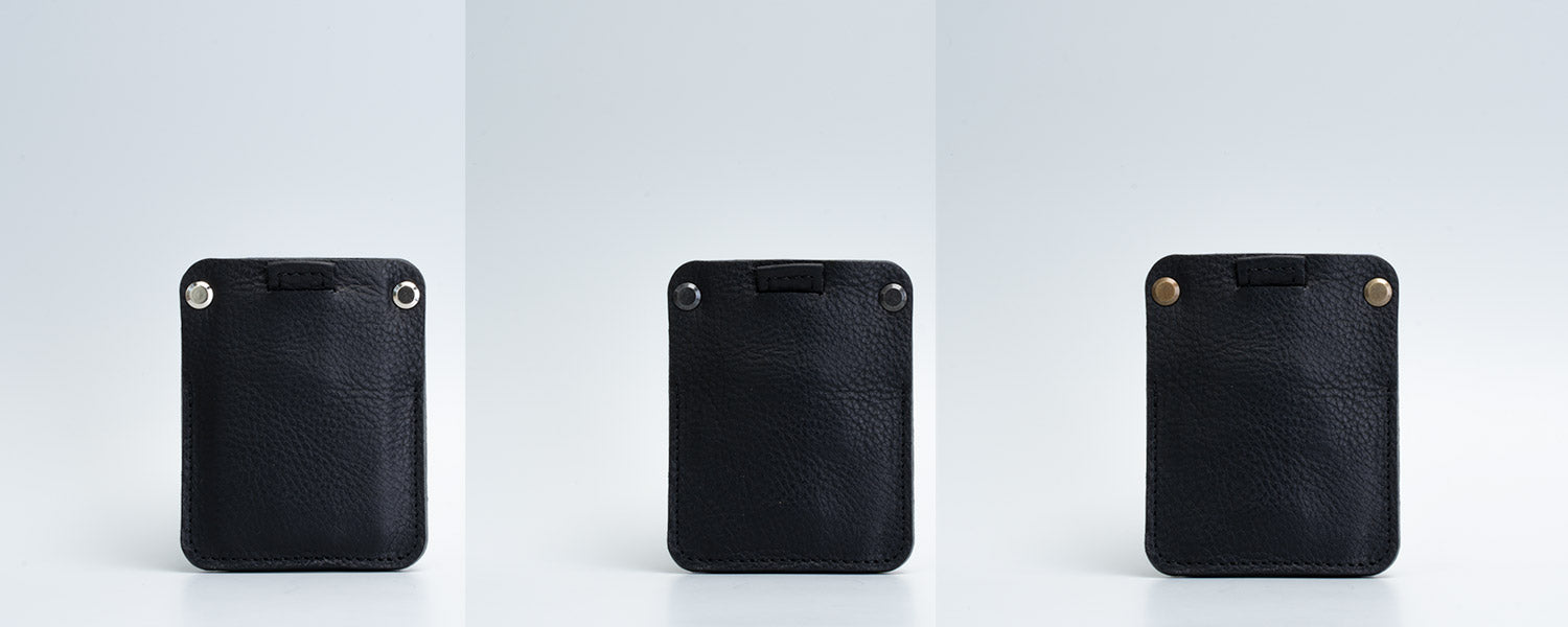 men's and woman's black minimalist air tag wallet made from premium italian leather by Geometric Goods