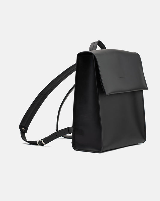The Phi Backpack - Medium in black leather