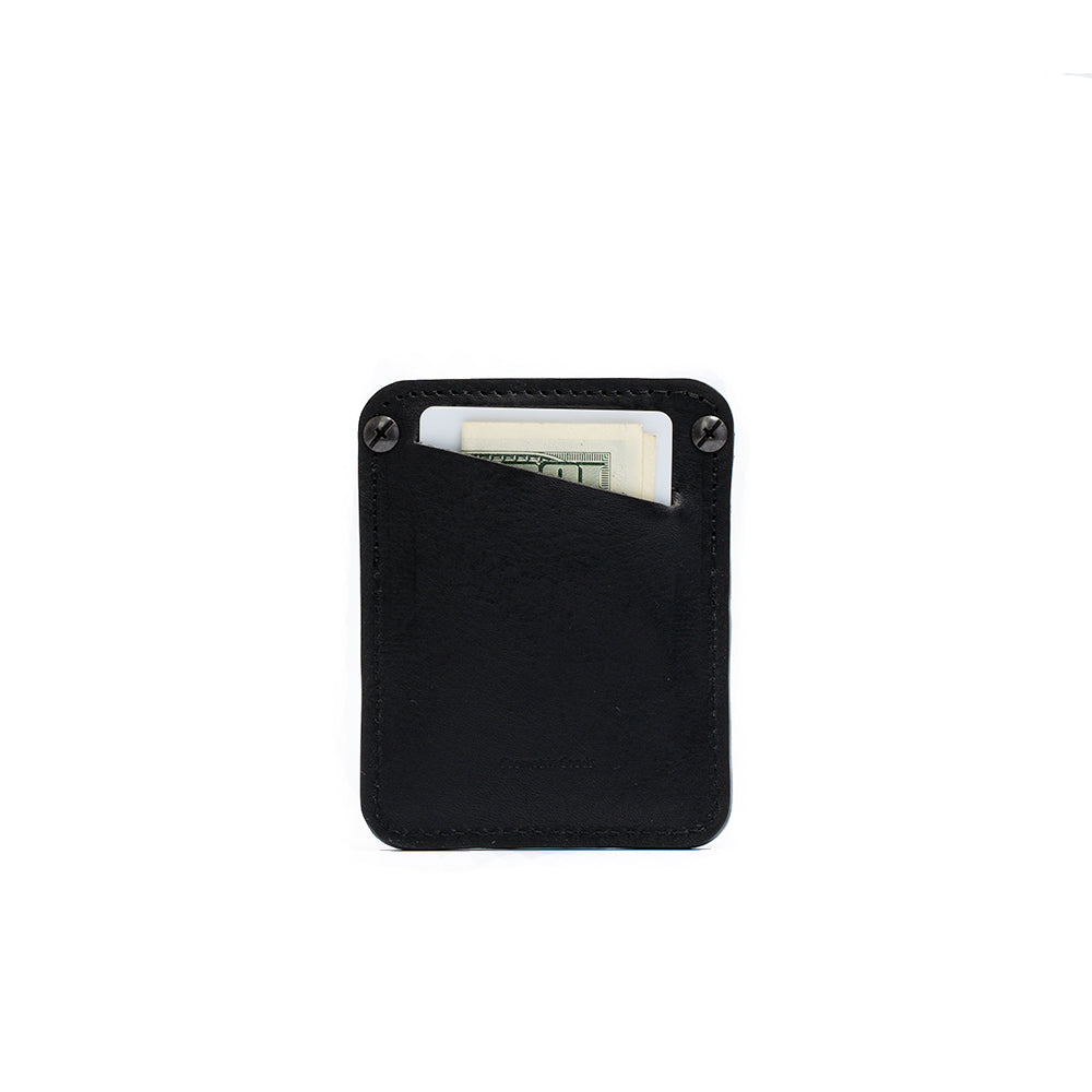 Black AirTag wallet with keychain ring