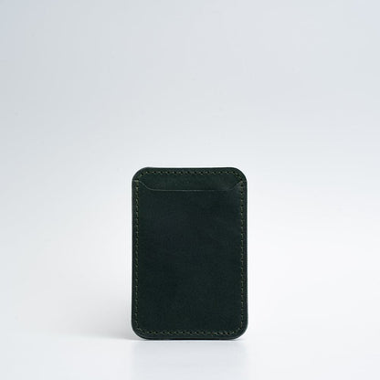 forest green leather magsafe wallet