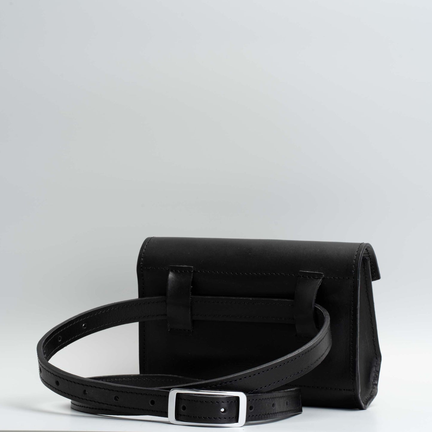 geometric black fanny pack