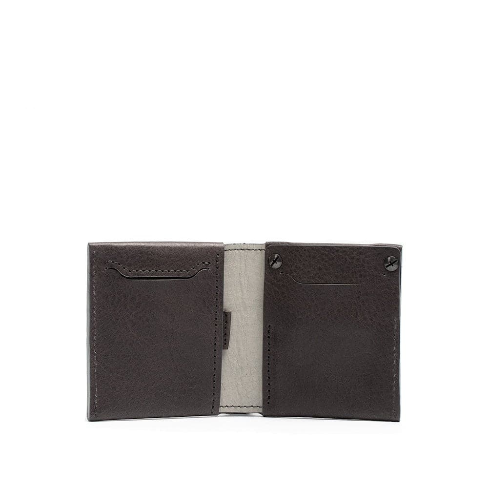 Gray leather AirTag wallet combining functionality and style