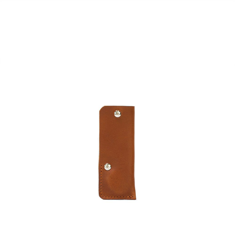 tan leather airtag keychain