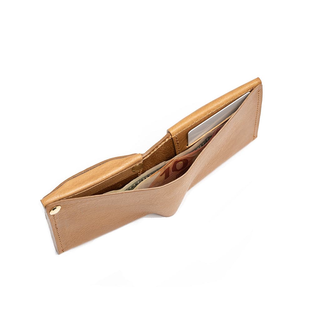 Leather billfold wallet for AirTag with multiple card slots
