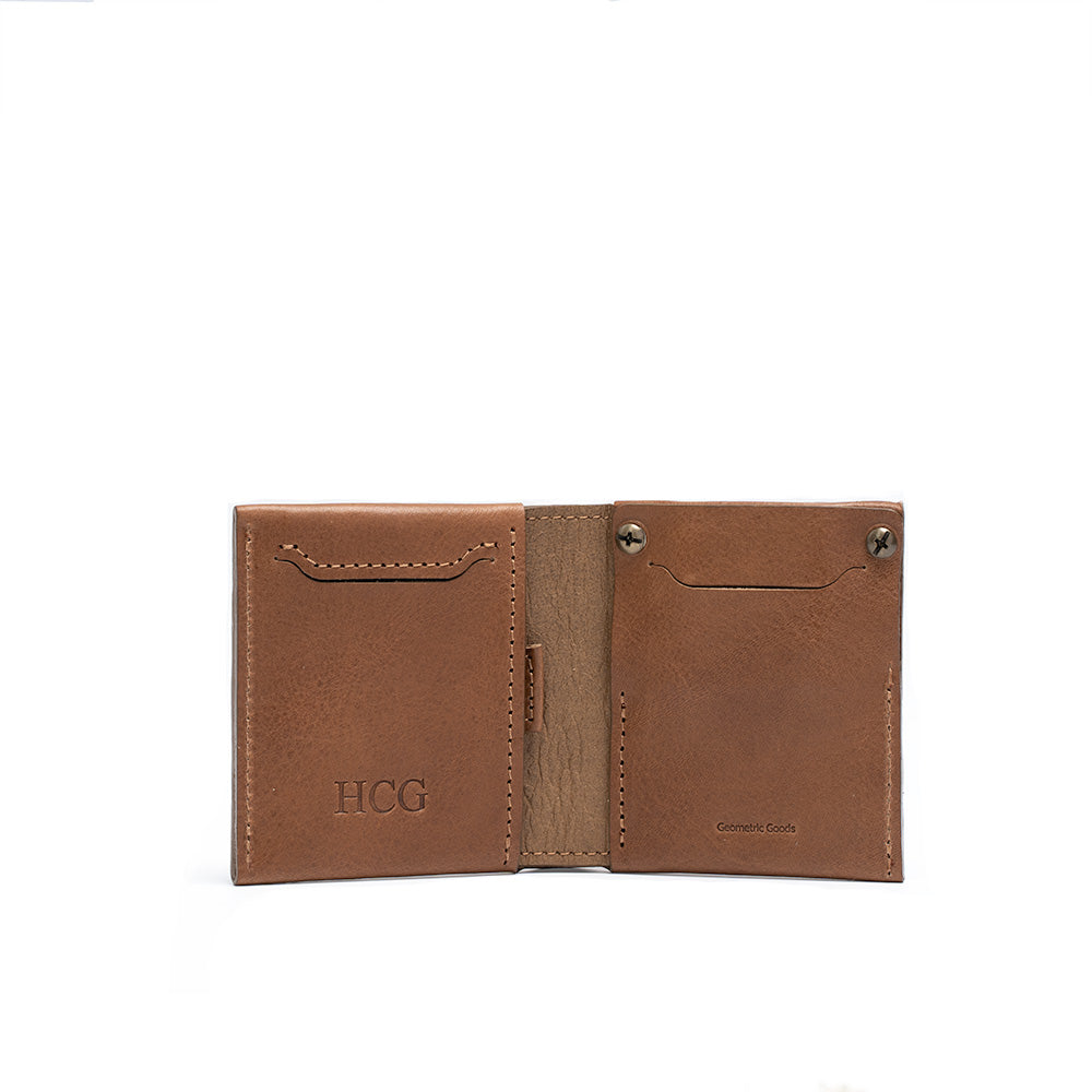 Personalized AirTag billfold wallet made from high-quality leather