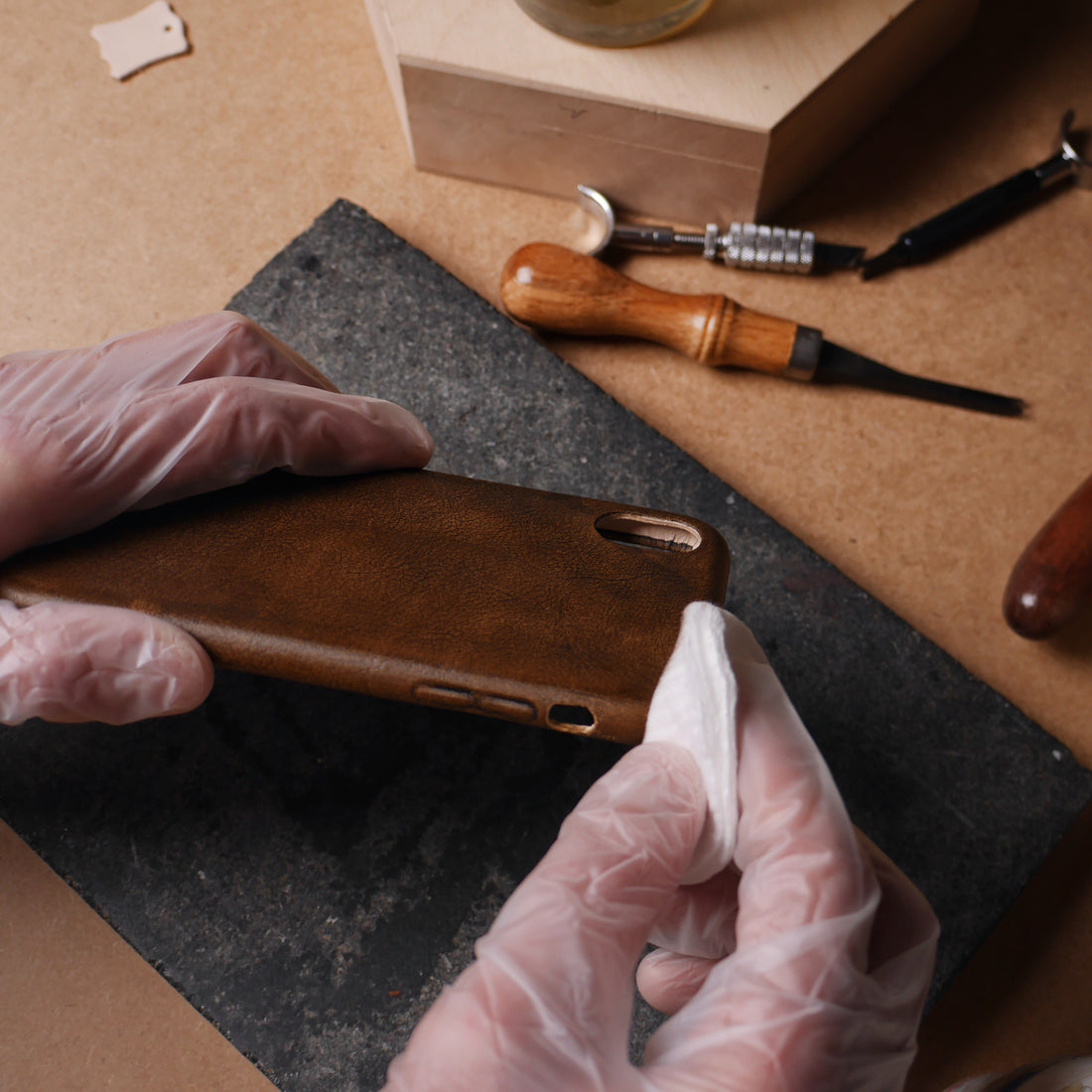 How to care your iPhone leather case - Geometric Goods