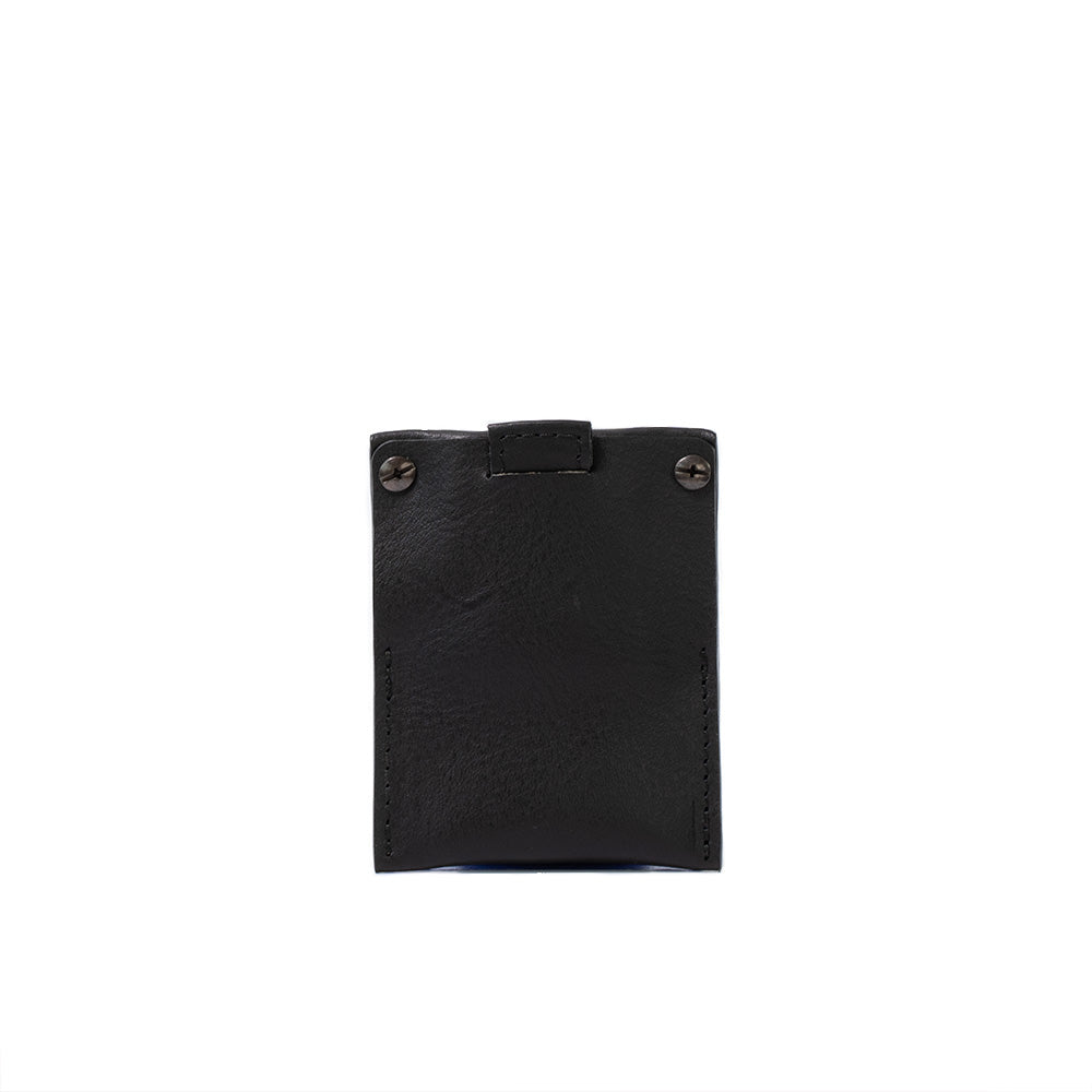 Card holder black leather - AirTag