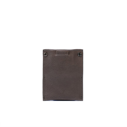 Geometric Goods gray premium full-grain leather AirTag card wallet holder
