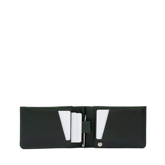 AirTag wallet with money clip made by geometric goods from premium leather in black color 04