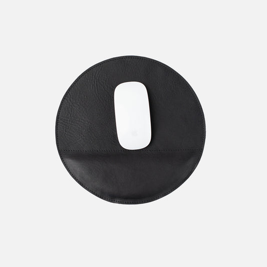 Tapis de souris en cuir pleine fleur avec repose-poignet