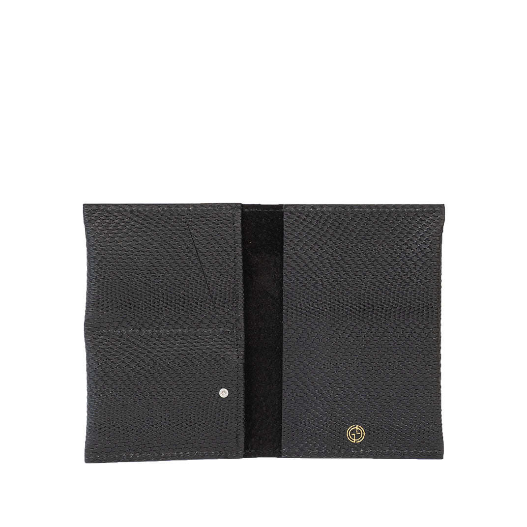 luxury air tag passport holder black snake print