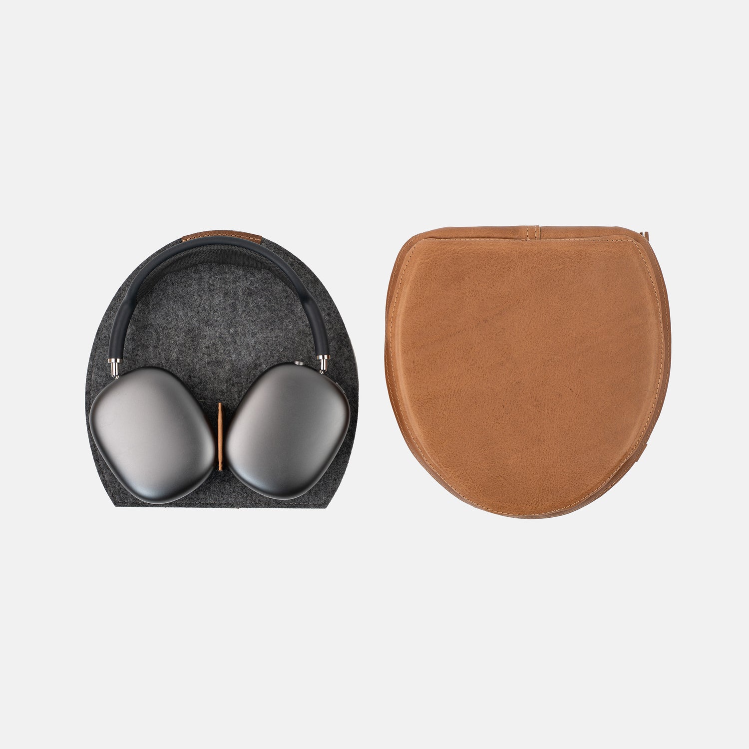 Brown leather AirPods Max gift set with leather case and Rest Station 2.0