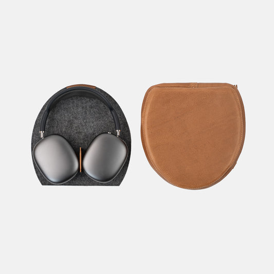 Brown leather AirPods Max gift set with leather case and Rest Station 2.0