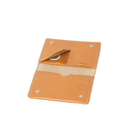 airtag-passport holder orange color leather