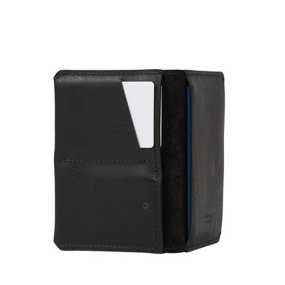black leather passport holder made for AirTag in 