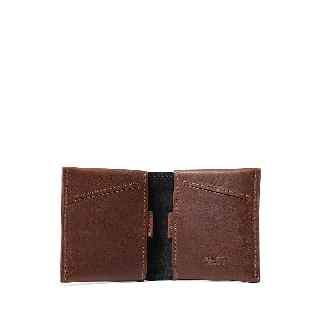 chocolate brown leather wallet with hidden pocket for AirTag
