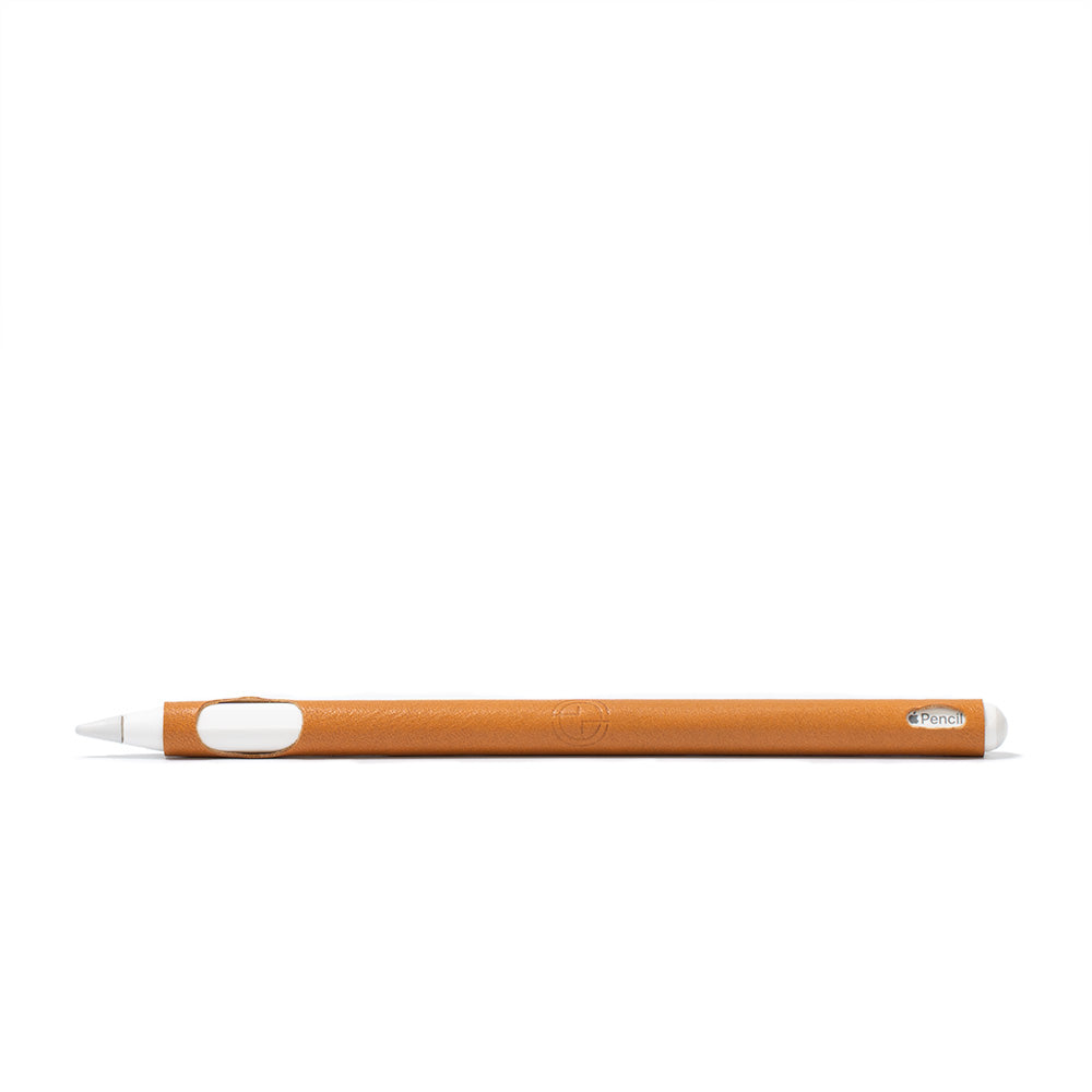 apple pencil 2 case sleeve made from Italian premium leather in orange color