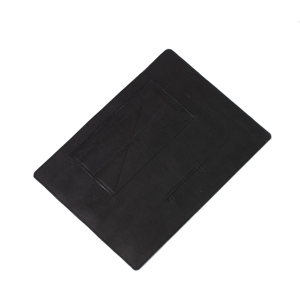 Black Leather Desktop Mat for iPad by Geometric Goods from premium Italian leather