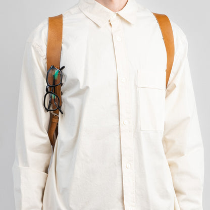 Leather laptop backpack - The Minimalist (Camel)
