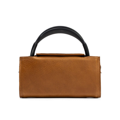 Unique handbag for AirPods Max, with crossbody strap in tan color