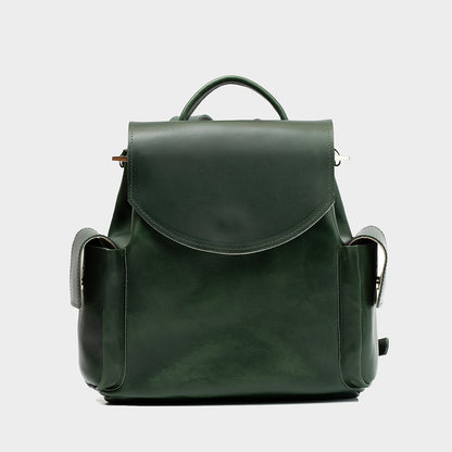 dark green leather backpack Saola Tech by Capra Best backpack for travel Samsonite Dark Green Executive Leather