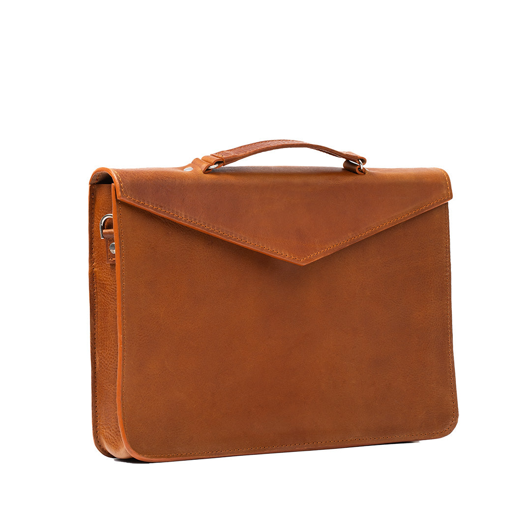 Handmade In Italy Serguio Rogetti Brown Leather Laptop Briefcase Satchel Messenger Bag For Men