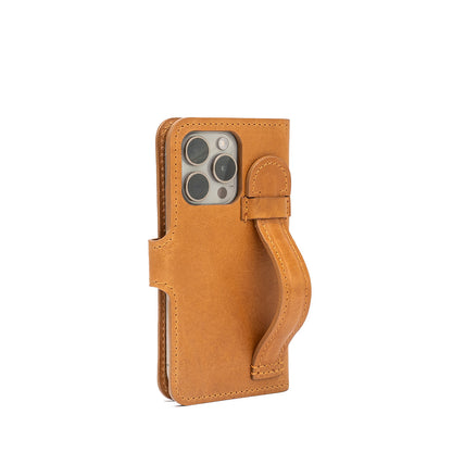 iPhone 15 series Leather MagSafe Folio Case Wallet with Grip