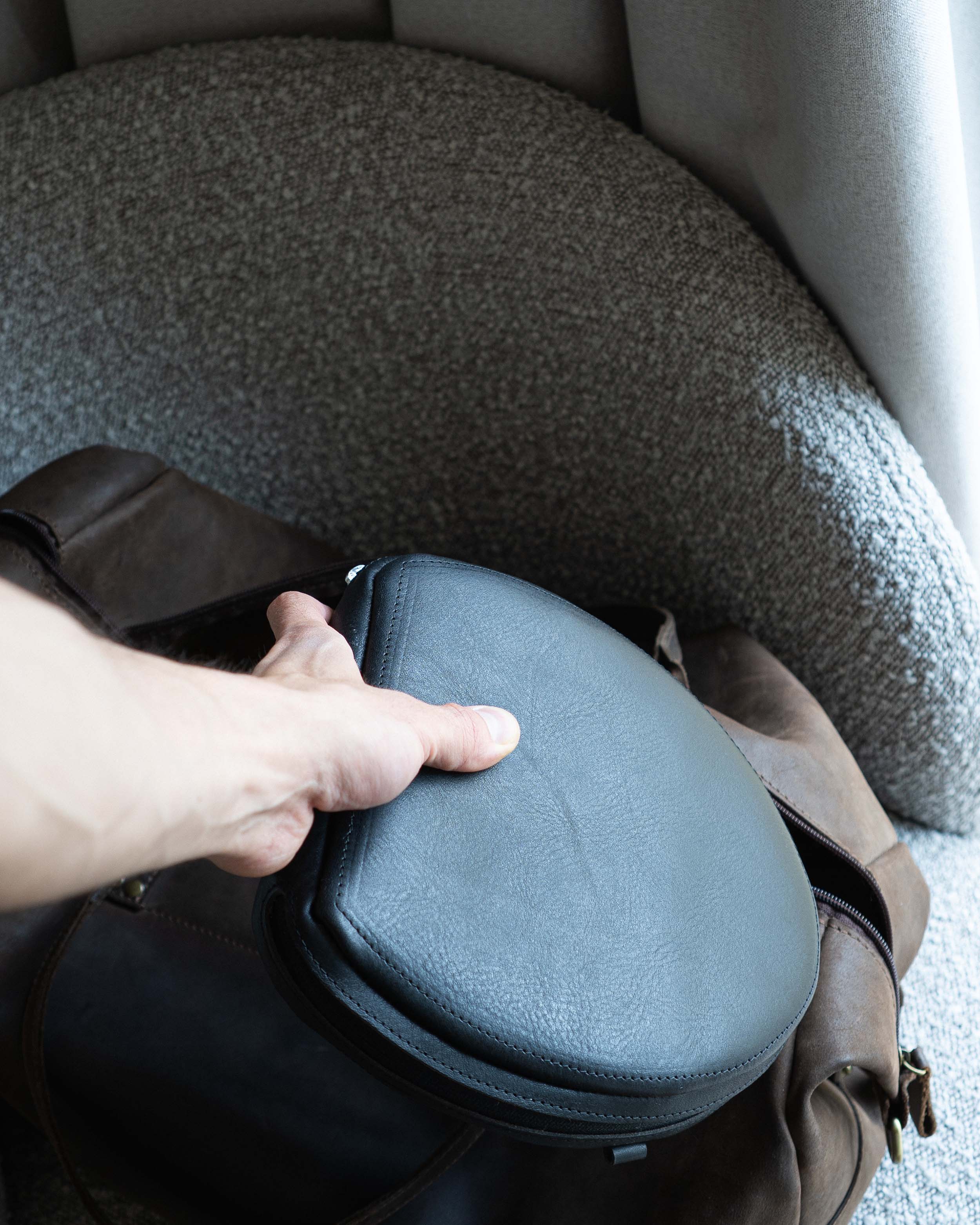 Full-Grain Leather Case for AirPods Max side view