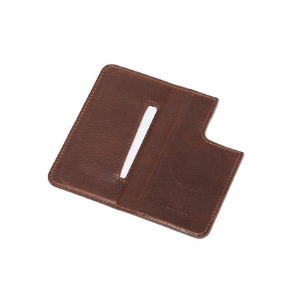 Geometric Goods iPhone 15 Series Leather Folio Case Wallet with MagSafe - The Minimalist 3.0 Mahogany / iPhone 15 Pro