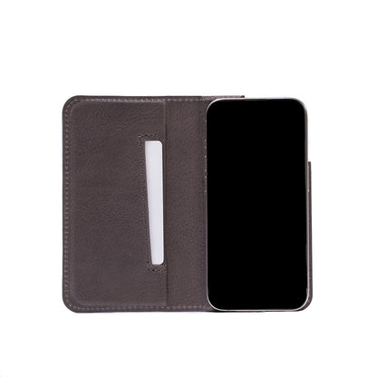 Geometric Goods iPhone 15 Series Leather Folio Case Wallet with MagSafe - The Minimalist 3.0 Black / iPhone 15 Pro Max