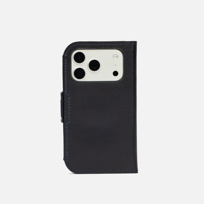 Deep Blue Classic 5.1 leather folio case for iPhone 18 Pro and Pro Max