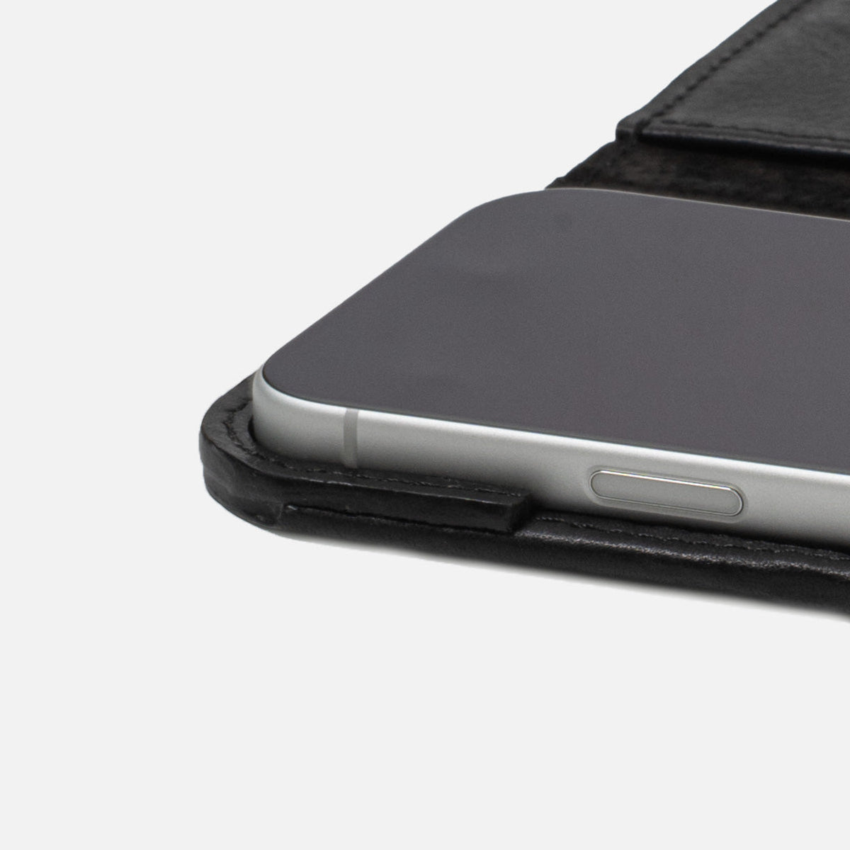 Black Classic 5.0 folio wallet for iPhone 18 Pro and Pro Max showing the protective leather frame
