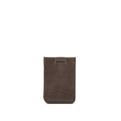 RFID-protected leather wallet in gray – back-facing handcrafted design