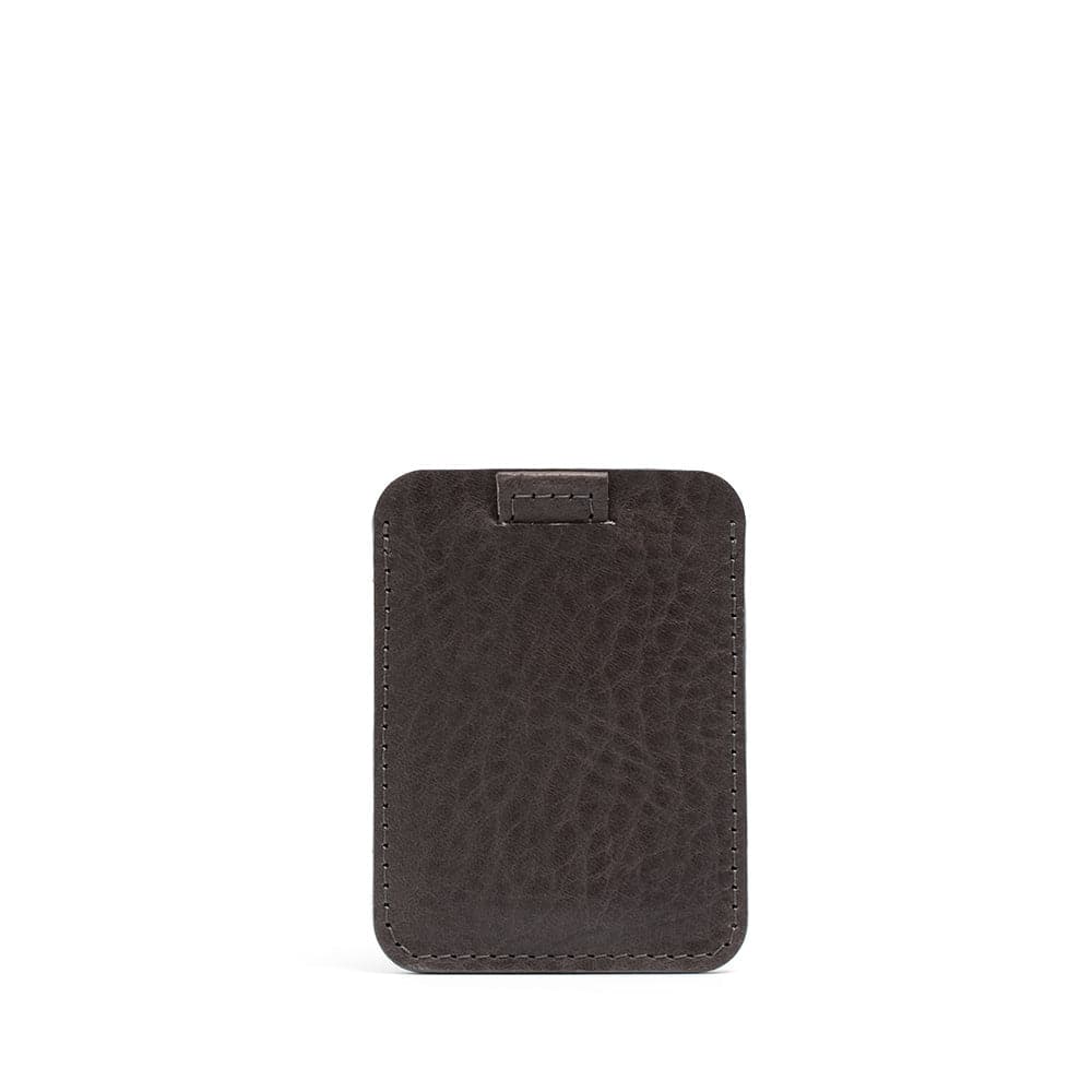 Leather cardholder in gray, designer minimalist style, holds up to 8 cards, made from Premium Italian vegetable-tanned leather