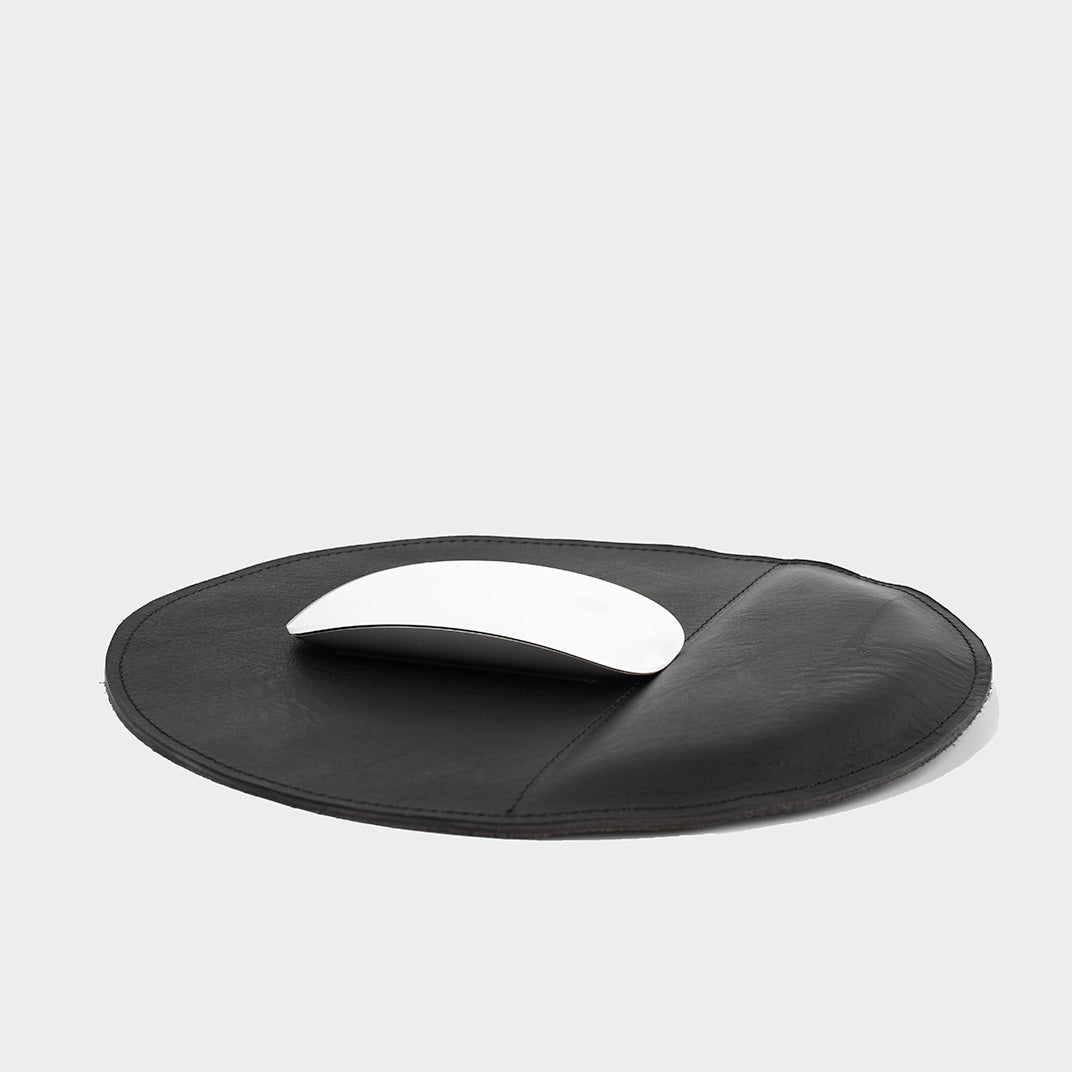 Elegant leather mouse pad for Apple Magic Mouse, perfect for a premium desk setup