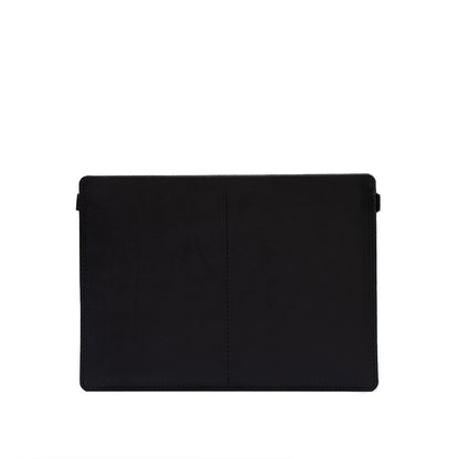 The minimalist 4.0 - leather sleeve for iPad Pro with adjustible strap in deep black color