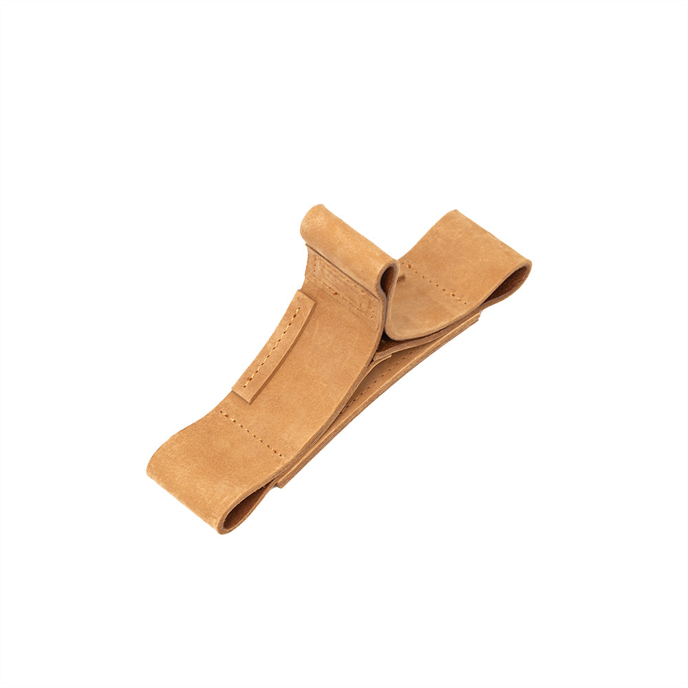 minimalist leather stand for AirPods Max in velour sand color