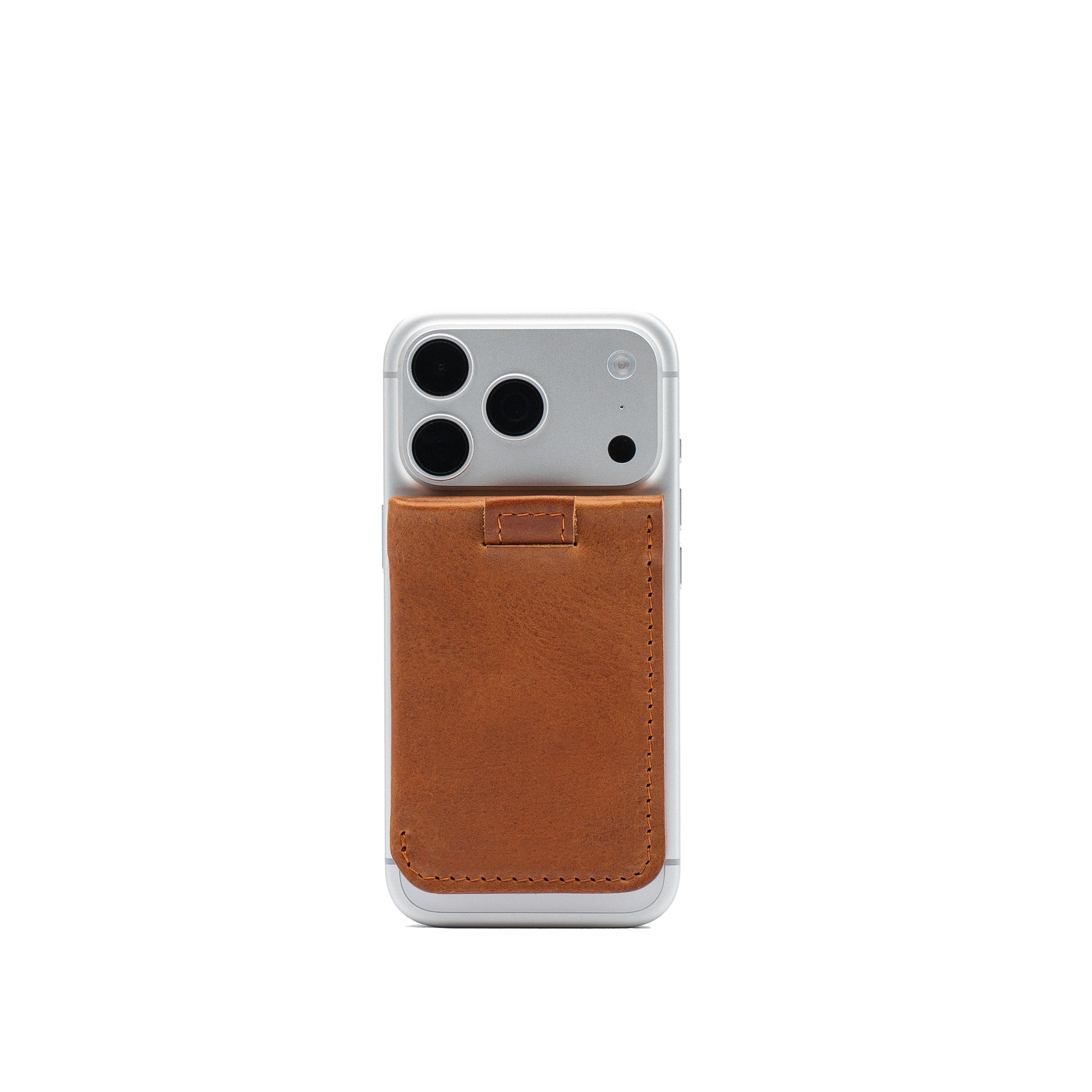 Leather MagSafe Wallet for 4-6 cards, Mini by Geometric Goods Tan