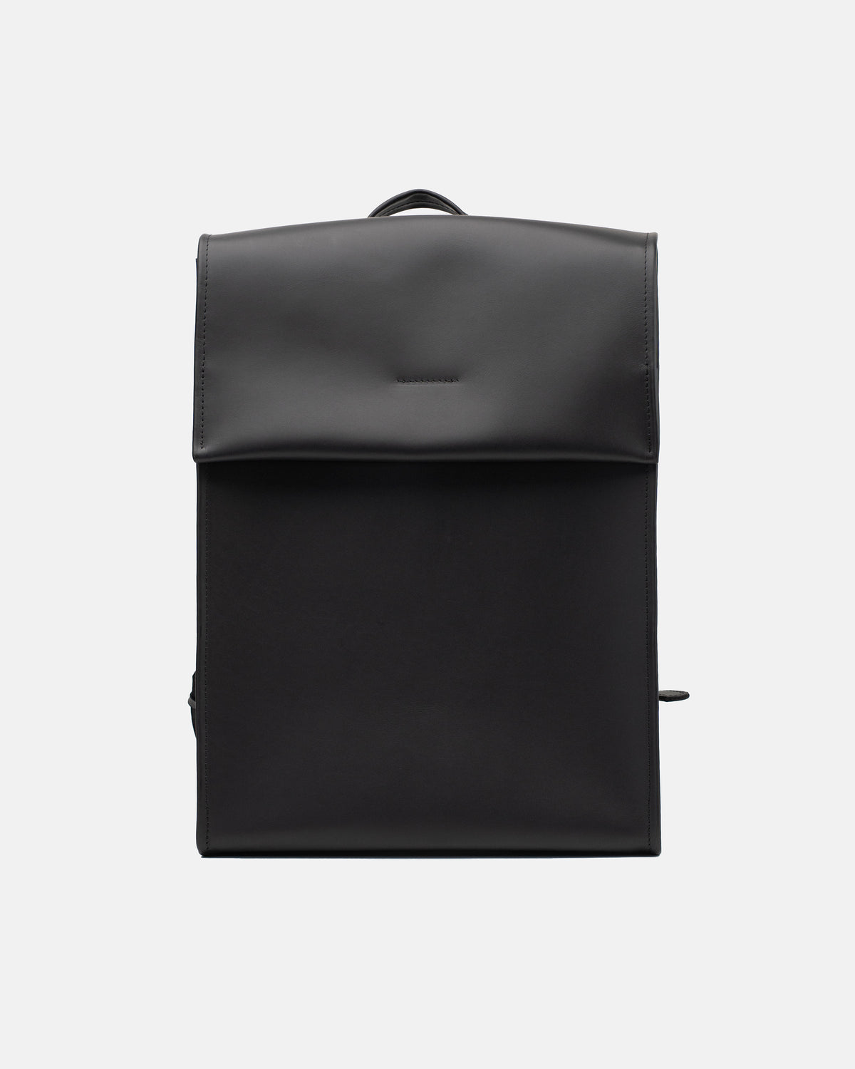 The Phi Backpack - Large in black leather, front view